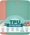 TPU Cutting Board Set of 2 9"x12" - Flexible Cutting Mats for Kitchen Knife Friendly, Cutting Mat Non-Slip Chopping Board Double Sided Scratch Resistant Food Grade Pink Mint
