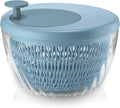 GUZZINI 10" Salad Spinner with Lid - Matte Blue, Wash, Spin & Dry Vegetables, Fruits, Salad, Built in Draining - Fruit Washer Fruit Dryer, Home Gadgets & Kitchen Tools