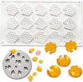 2PCS 15 Cavity Honeycomb Mold & Bee Silicone Tuile Molds,Honey comb Baking Mold,3D Beehive Candy Silicone Honey Fondant Molds,Chocolate silicone baking set Sugar Bees for Cake Decorating