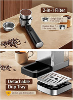 KEENSTAR 20 Bar Espresso Machine, Hot & Cold Brew Coffee Maker with Milk Frother, Touch Screen, Compact Water Tank, Expresso Coffee Machines for Lattes, Cappuccinos, Americano, Home & Office