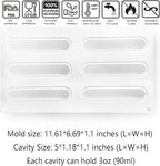 OCPO KITCHEN Eclair Silicone Mold for Baking Mousse Cake Dessert Pastry Chocolate, Ice Cream Mould, Cake Decoration Mold, Fashion Eclair Shape (6-Cavity)