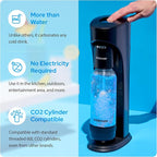 Drinkmate OmniFizz Sparkling Water Maker & Soda Streaming Machine | Carbonates Any Drink | PREMIUM KIT | Includes Four 60L CO2 Cartridges + One BPA-Free Bottle (Matte Black)