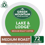 Green Mountain Coffee Roasters Lake and Lodge Blend Keurig Single-Serve K-Cup pods, Dark Roast Coffee, 72 Count