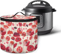Red Flower Electric Pressure Cooker Insulation Bag Stain Resistant Reusable Electric Pressure Cooker Bag with Top Padding Handle