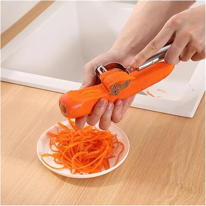 Fit for Multifunctional Stainless Steel Peeler - Fruit, Vegetable, Melon, Potato, Carrot, Cucumber Grater & Julienne Slicer for Home Kitchen Use