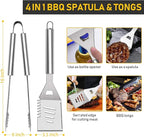 34 Pcs Grill Accessories Grilling Gifts for Men, 16 Inches Heavy Duty BBQ Accessories, Stainless Steel Grill Tools, BBQ Gifts Set