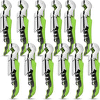 12 Pieces professional wine key wine opener Professional Waiter Corkscrews Stainless bottle opener Fold Serrated Foil Cutter Key for Family, Company Party,Bars,Restaurants(green)