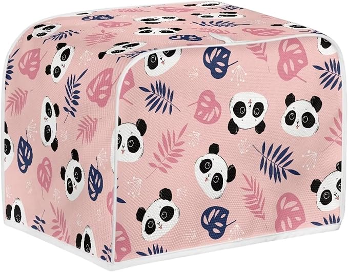 JEOCODY Pink Panda Print Toaster Cover - 2 Slice, Dust and Fingerprint Free, Machine Washable