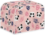 JEOCODY Pink Panda Print Toaster Cover - 2 Slice, Dust and Fingerprint Free, Machine Washable