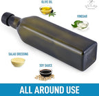 Zulay Kitchen (2 pack 17oz Olive Oil Dispenser Bottle For Kitchen - With 2 Spouts, 2 Removable Corks, 2 Caps, & 1 Funnel - Oil Bottle For Kitchen & Storing Liquids