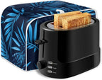 JEOCODY Toaster Oven Covers - Large 2 Slice Blue Dust-proof Quilted Bread Maker Cover with Fingerprint Protection