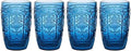 Fitz & Floyd Fitz and Floyd Trestle Highball Tumbler Cups, Set of 4, Blue