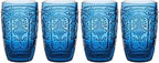 Fitz & Floyd Fitz and Floyd Trestle Highball Tumbler Cups, Set of 4, Blue