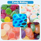 Sidosir 7Pcs Gummy Round Chocolate Silicone Molds, Silicone Roung Candy Mold for Cake Decoration, Non-Stick Gummy Mold for Parties, Gummy Round for Chocolate