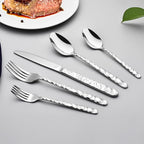 NICE KITCHEN Silverware Set, 40 Piece Premium Stainless Steel Flatware Set for 8, Heavy Duty Silverware Cutlery Sets with Wavy Patterns, Spoons and Forks Set, Mirror Polished, Dishwasher Safe