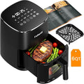 Fullwill Air Fryer with Viewing Window 6QT,12 Cooking Presets,AirFry,Roast,Bake,Reheat,Dehydrate, 1700W Fast Even Heating, Max 400°F, Nonstick Basket Dishwasher Safe,for Families and Party