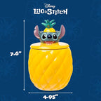 Silver Buffalo Disney Lilo and Stitch Pineapple Tropical 3D Sculpted Ceramic Cookie Snack Candy Jar (Medium)