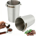 2Pcs 58mm Dosing Cup, Stainless Steel Espresso coffee Dosing Cup Espresso coffee Machine Accessories, Coffee Powder Feeder Part coffee Grinder Powder cup Compatible (2, Silver, 58mm)