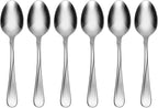 Oneida Silverware Set, Flight Everyday Flatware 6-Piece Teaspoons Set, Service For 6, Mirror Finish 18/0 Stainless Steel, Rust Resistant Dishwasher Safe, Home & Kitchen Utensils (Silver 6 Pieces)