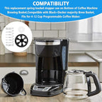 Coffee Machine Brewing Basket Bottom Spring Loaded Stopper Kits Fits For Black+Decker Mr. Coffee Hamilton Parts Number 990117900 990237500 Coffee Machine Accessory 2 Pack