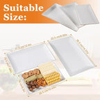 Kassel Ceramic Serving Platter Set | 14”/12”/10” Rectangular Serving Trays for Entertaining at Parties and Weddings | Oven Safe Large Serving Trays for Tacos, Steak, and Cake