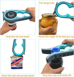 Otstar Jar Opener & Bottle Opener Set for Weak Hands - Multi-Function Kitchen Opener Tool for Seniors with Arthritis, Elderly - Includes Jar Lid Gripper Pad, Corkscrew Opener