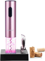 Secura Electric Wine Opener, Automatic Electric Wine Bottle Corkscrew Opener with Foil Cutter, Rechargeable (Rose Gold)