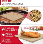 Unicook Pizza Stone for Oven and Grill, 16 x 14 Inch Rectangular Baking Stone for Bread, Cordierite Pizza Pan for Baking Crispy Bread and Cookies, Includes Carry Rack and Dough Scraper