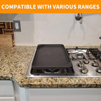 4396096RB Replacement Griddle for Whirlpool Stove Parts, W10297135 Cast Iron Plate for Maytag, Kitchenaid, Jenn Air, Amana, Gourmet Gas Range Cooktop Parts Burner Pan 1 Pcs