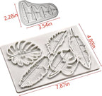 Large Turtle Leaf Fondant Molds,Acxydm 2PCS Leaf Molds Silicone,Palm Leaves Plantain Leaf Chocolate Molds Set,Tropical Plant Leaf Mold,3D Silicone Cake Mold for Making Sugar Craft,Cupcake,Cookies