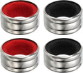 PATIKIL 4 Pcs Wine Bottle Collars, Stainless Steel & Velvet Felt Bottle Drip Ring Anti-overflow Wine Drip Catcher Accessories for Kitchen Bar Party Beverage, Black/Red (Ordinary&Flannel)