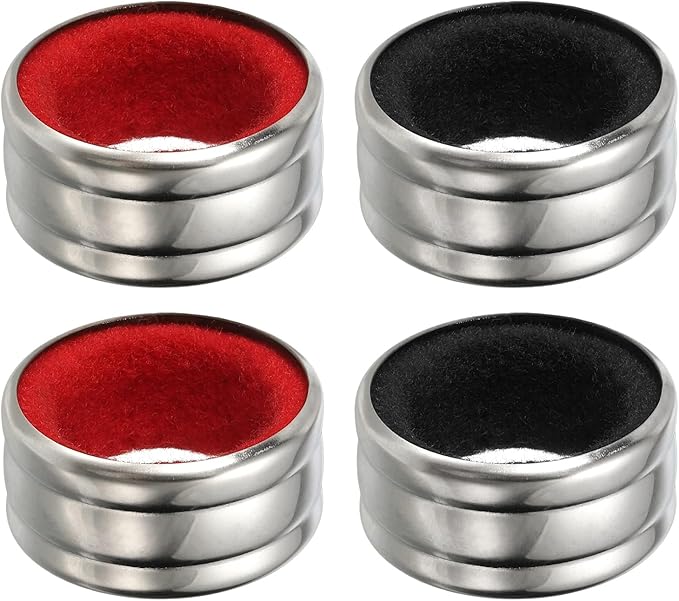 PATIKIL 4 Pcs Wine Bottle Collars, Stainless Steel & Velvet Felt Bottle Drip Ring Anti-overflow Wine Drip Catcher Accessories for Kitchen Bar Party Beverage, Black/Red (Ordinary&Flannel)