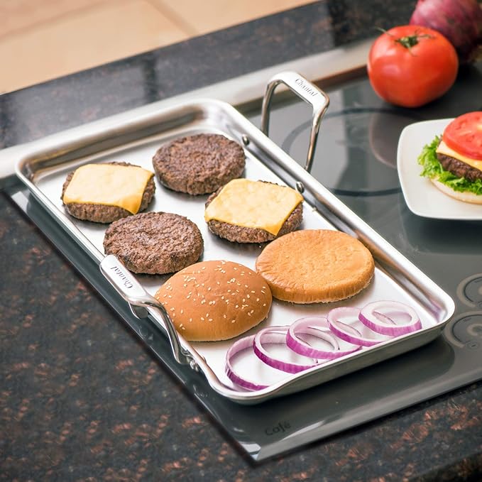 Chantal Stainless Steel Griddle, 19" x 9.5" (Brushed Stainless Steel)