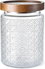 Adodeen 24oz Vintage Glass Canister With Lid Small Glass Jars Wide Mouth Mason Jars Airtight Coffee Canisters Kitchen Storage Containers For Sugar Tea Spice Flour Candy Cookie Cereal Cute Decorative