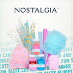Nostalgia FSCC8 Cotton Candy Party Kit 3 Flavors, 4 Reusable Cones, 10 Floss Bags, 1, blue