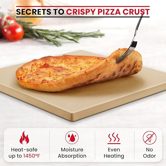 Unicook Large Pizza Stone for Oven and Grill, Heavy Duty Baking Stone for Bread, Thermal Shock Resistant Cordierite Pizza Pan, 16 x 14 Inch Rectangular