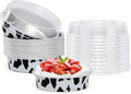 Beasea 4” 20 Pack Mini Tart Pans With Lids, Cow Print Aluminum Pie Pan 8 Oz Pie Pan Tin Tart Cupcake Disposable Pans for Pizza Pies Quiche