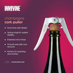 Innovine Champagne Opener, Dual Lever Grip Sparkling Wine Opener for Effortless Cork Removal Perfect for Housewarming, Birthday, Wedding, Home Bar, Kitchen, Bar Cart Accessories, Set of 1