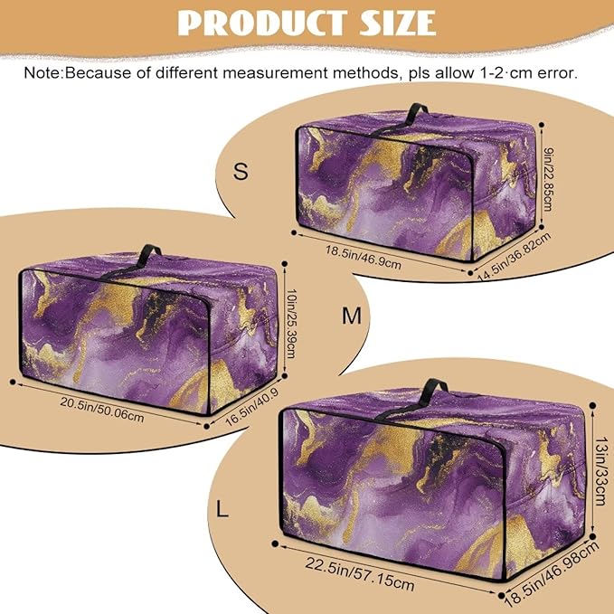 Marble Print Toaster Oven Cover, Dust-proof Heavy Duty Toaster Oven Cover for kitchen, Air Fryer with Accessory Pockets, Gold Violet, (Medium-16.1*19.71*10 inches)