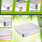 Tioncy 3 Set Stainless Steel Cake Pan with Lid 13/11/9 Inch Rectangle Sheet Baking Pan with Covers Bakeware with Lids for Cakes Breads Casseroles Fish Vegetables and More