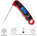 Instant Read Food Thermometer - Water-Resistant Digital Thermometer with Magnetic Back - for Cooking, Grilling, and Baking by Home-Complete