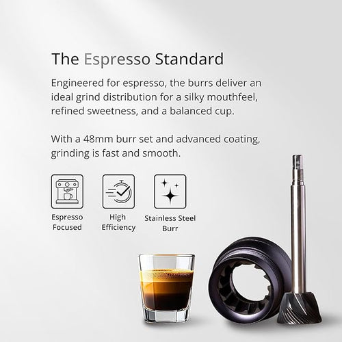 1Zpresso J-Ultra Manual Coffee Grinder Iron Gray, Conical Burr, Foldable Handle, Magnet Catch Cup Capacity 40g, Numerical Adjustable Finely Setting, Faster Grinding Efficiency Ideal for Espresso
