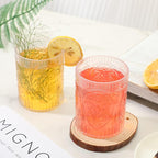 Qinyoung 48 Plastic Vintage Drinking Glasses 8.5oz Stemless Retro Embossed Wine Glasses Shatterproof Reusable Cups for Baby Shower Wedding Reception Grand Event Party (Clear)