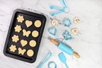 R&M International 2246 Junior 12-Piece Bakeware Set, Includes Pan, Rolling Pin, Tools and Cookie Cutters
