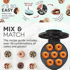 Mini Donut Maker,Electric Mini Doughnut Maker Machine, Makes 7 Mini Donutss, Non-Stick Mini Donut Machine, Easy Clean Doughnuts Maker Kit red (Red)