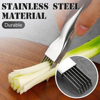 Shred Silk The Knife, 2025 Upgrade Green Onion Cutter Stainless Steel Chopped Kitchen Slicing Tool Cutter for Vegetables Onion Garlic, Multifunctional Kitchen Food Vegetable Cutter (3Pack)
