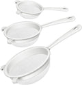 3 Pcs Plastic Nylon Mesh Strainer Colander with Handle Double Ear Fine Food Mesh Strainer Flour Sifter for Baking Kitchen Colander Sifter Kefir Tea Juice Pasta(3 Inch, 5 Inch, 7 Inch)