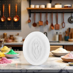 2Pcs White Women Genital Shape Chocolate Mold Novelty Candy Making Molds Silicone DIY Mould Jelly Tray Fondant Cake Making Supplies Pastry and Baking Molds Bakeware