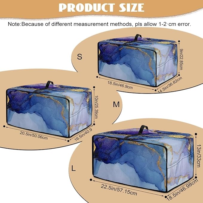 Marble Print Toaster Oven Dust Cover, Heavy Duty Heat-Resistant Cover for Kitchen Counter Small Appliances, with Accessory Pockets, Blue Violet Gold, (Large-18.5*22.5*12.99 inches)