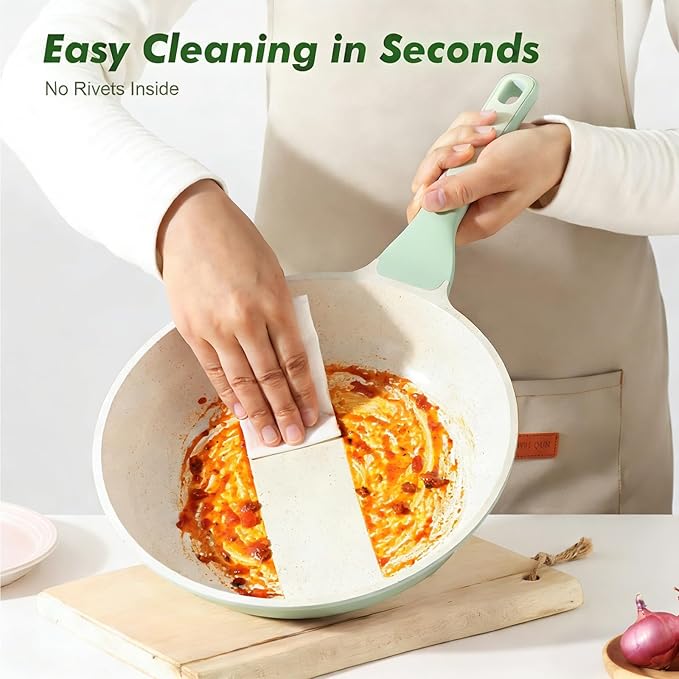 SENSARTE Nonstick Ceramic Frying Pan 9.5-Inch, Healthy Non Toxic Skillet, Induction Compatible Omelet Pan with Heat Resistant Handle, PFAS-Free, Mint Green